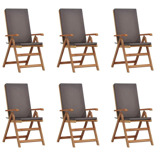 Gartenstuhl 6 pcs Braun 57 x 71,5 x 104 cm Massivholz Teak