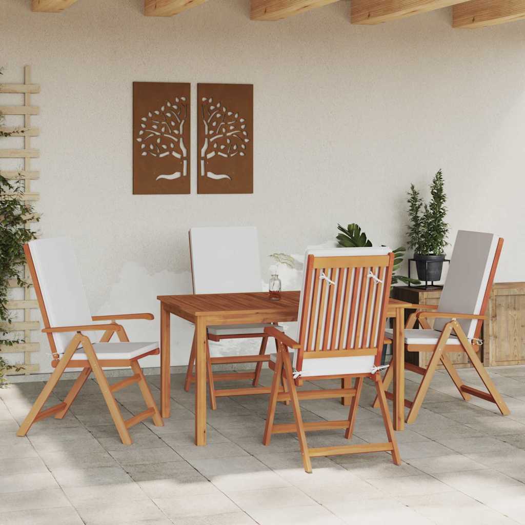 Gartenstuhl 4 pcs Braun 57 x 71,5 x 104 cm Massivholz Teak