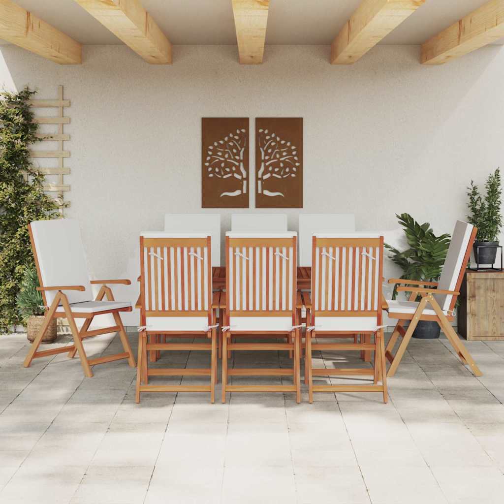 Gartenstuhl 8 pcs Braun 57 x 71,5 x 104 cm Massivholz Teak