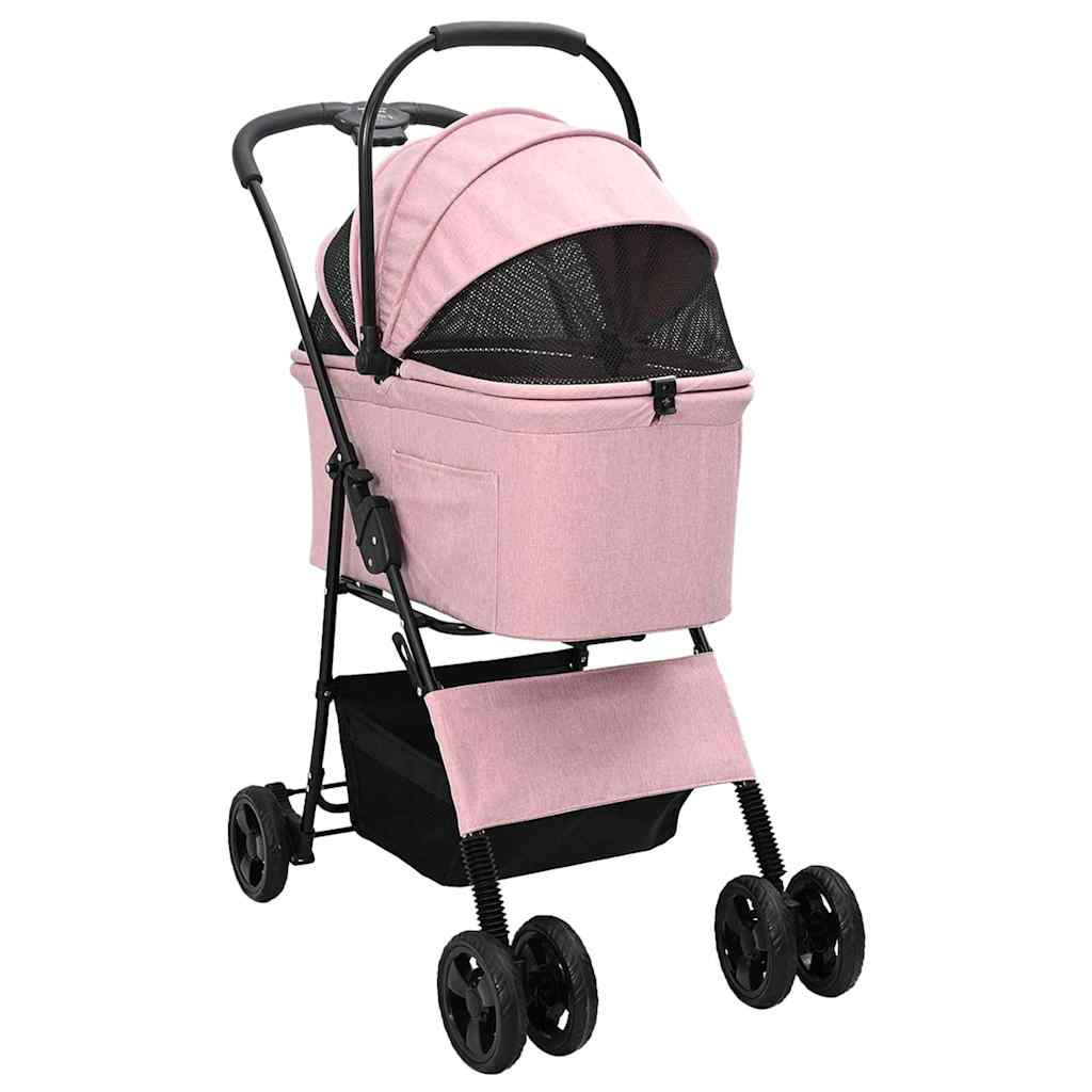 Faltbarer Haustierwagen Rosa 81 x 47 x 99 cm 600D Oxford Stoff