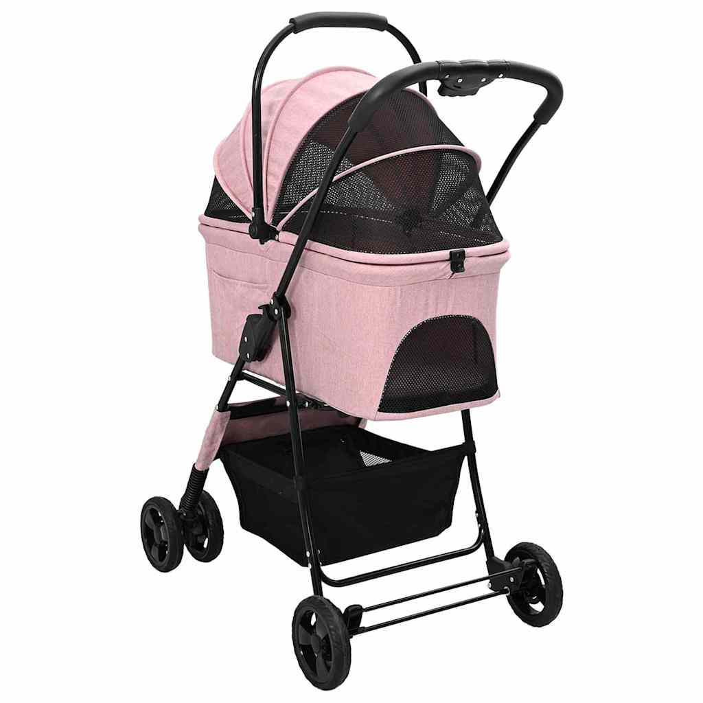 Faltbarer Haustierwagen Rosa 81 x 47 x 99 cm 600D Oxford Stoff