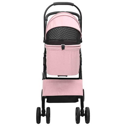 Faltbarer Haustierwagen Rosa 81 x 47 x 99 cm 600D Oxford Stoff