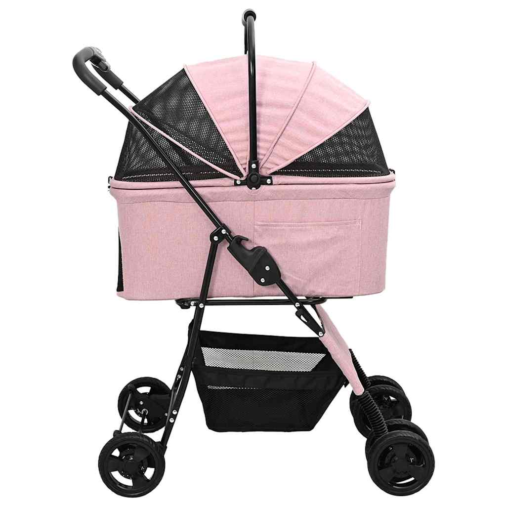 Faltbarer Haustierwagen Rosa 81 x 47 x 99 cm 600D Oxford Stoff
