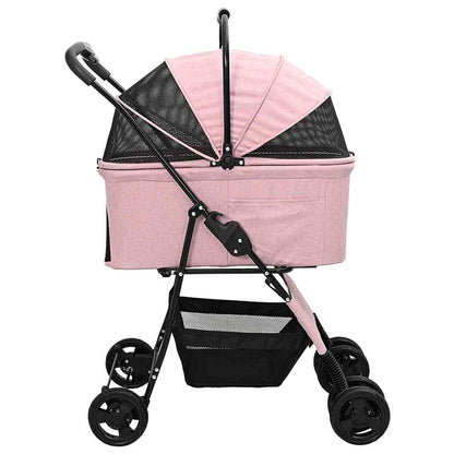 Faltbarer Haustierwagen Rosa 81 x 47 x 99 cm 600D Oxford Stoff