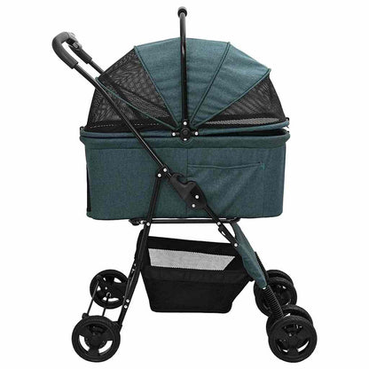Faltbarer Haustierwagen Grün 81 x 47 x 99 cm 600D Oxford Stoff