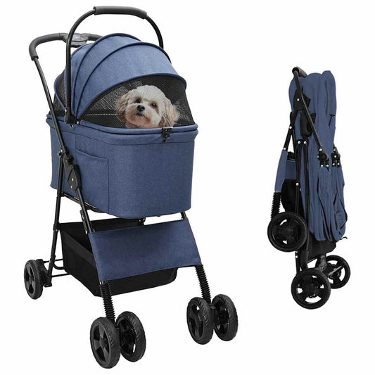 Faltbarer Haustierwagen Blau 81 x 47 x 99 cm 600D Oxford Stoff