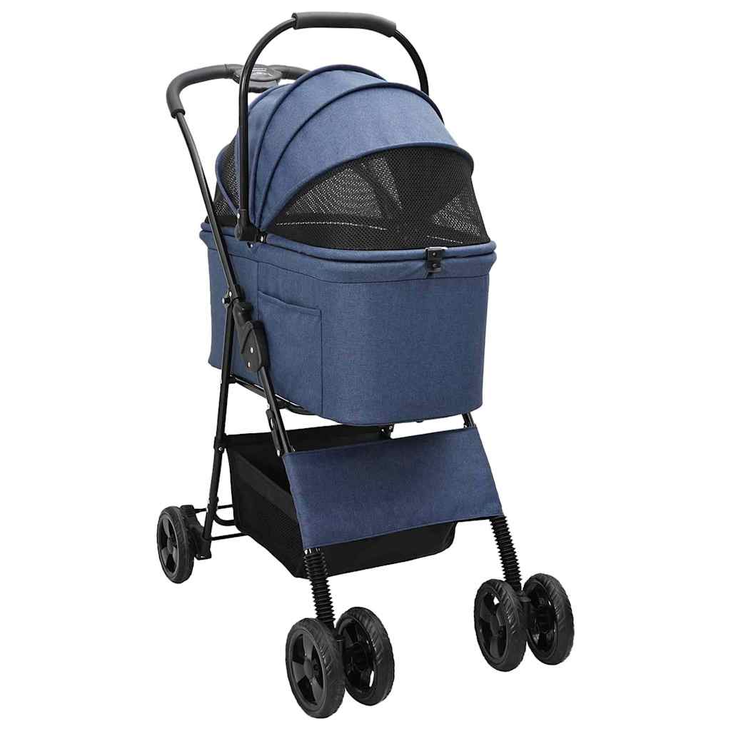 Faltbarer Haustierwagen Blau 81 x 47 x 99 cm 600D Oxford Stoff