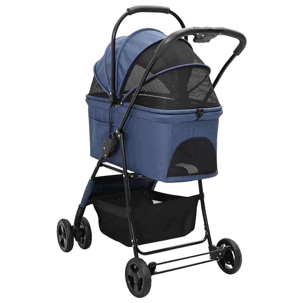Faltbarer Haustierwagen Blau 81 x 47 x 99 cm 600D Oxford Stoff