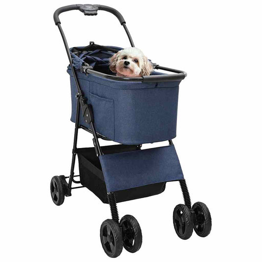 Faltbarer Haustierwagen Blau 81 x 47 x 99 cm 600D Oxford Stoff