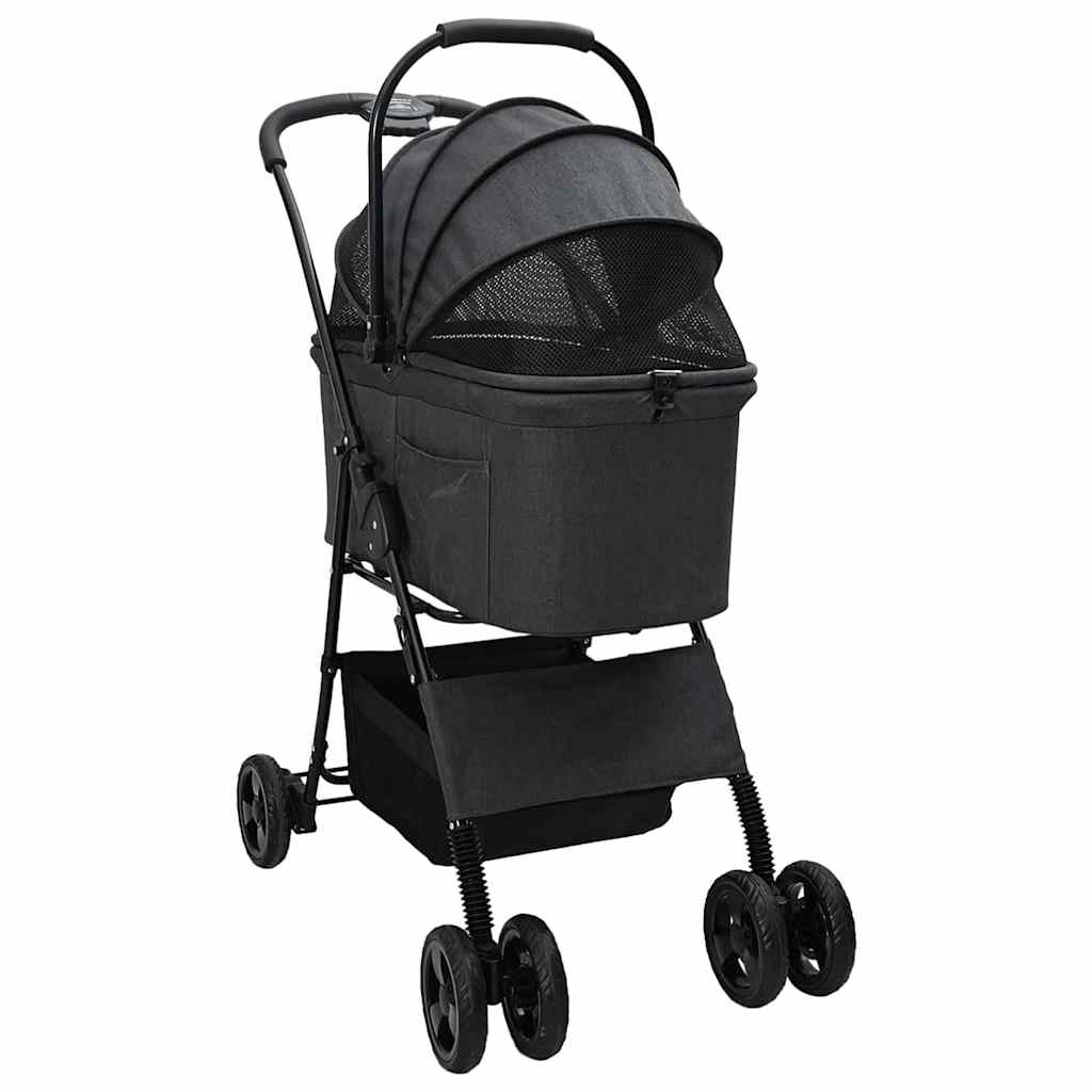 Faltbarer Haustierwagen Verstellbar Schwarz 81 x 47 x 99 cm