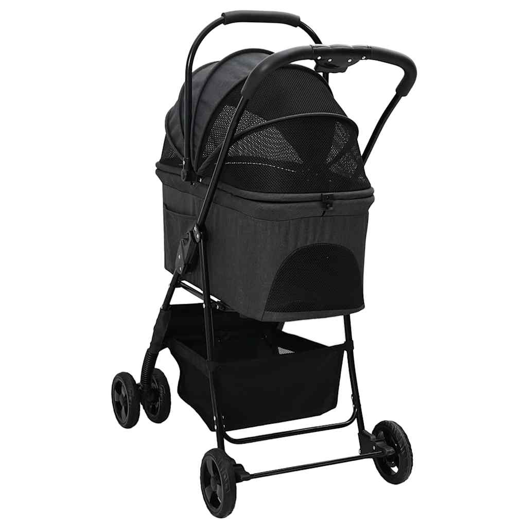 Faltbarer Haustierwagen Verstellbar Schwarz 81 x 47 x 99 cm