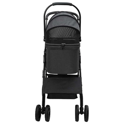 Faltbarer Haustierwagen Verstellbar Schwarz 81 x 47 x 99 cm