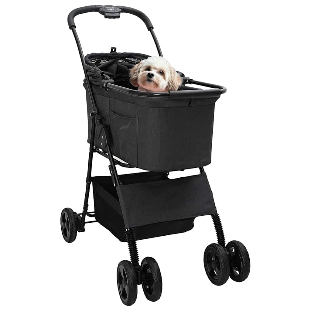Faltbarer Haustierwagen Verstellbar Schwarz 81 x 47 x 99 cm