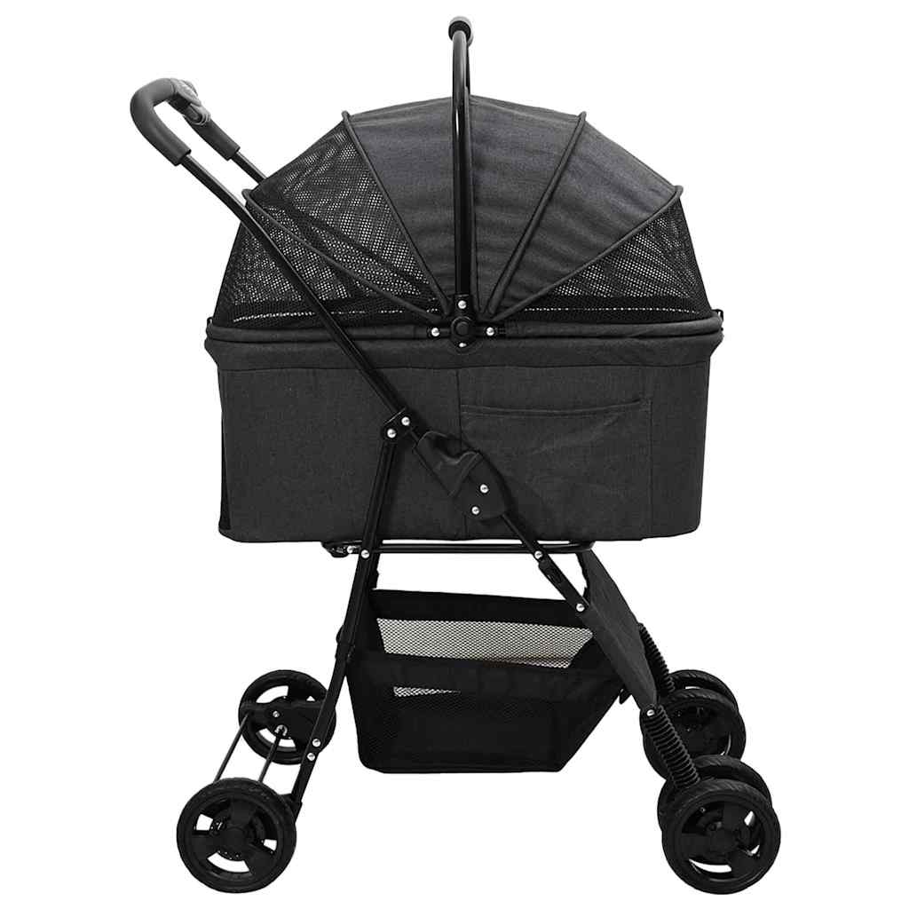 Faltbarer Haustierwagen Verstellbar Schwarz 81 x 47 x 99 cm