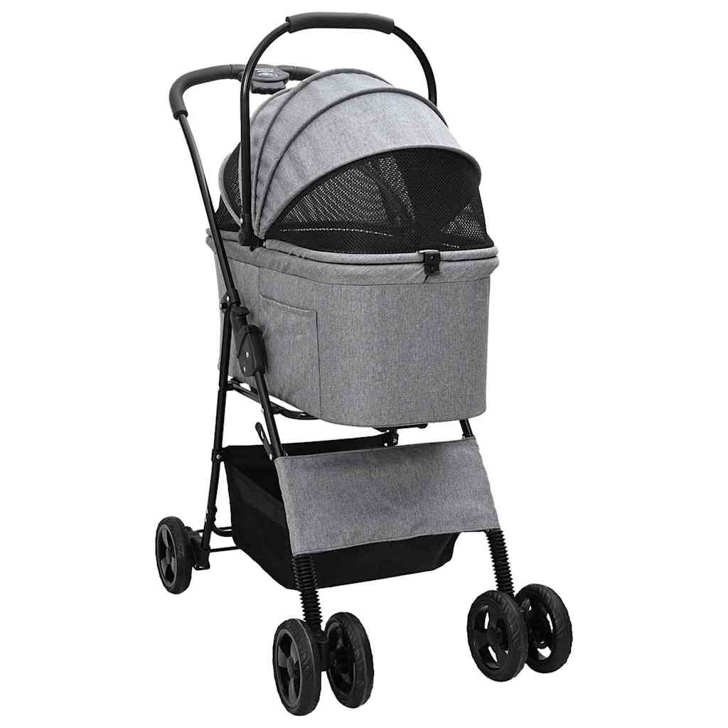 Faltbarer Haustierwagen Grau 81 x 47 x 99 cm 600D Oxford Stoff