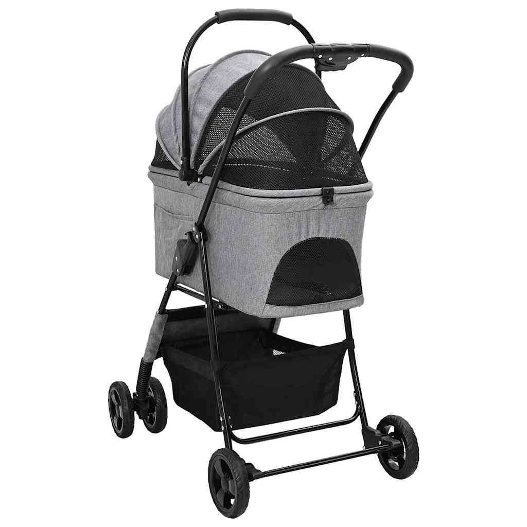 Faltbarer Haustierwagen Grau 81 x 47 x 99 cm 600D Oxford Stoff
