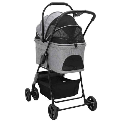 Faltbarer Haustierwagen Grau 81 x 47 x 99 cm 600D Oxford Stoff