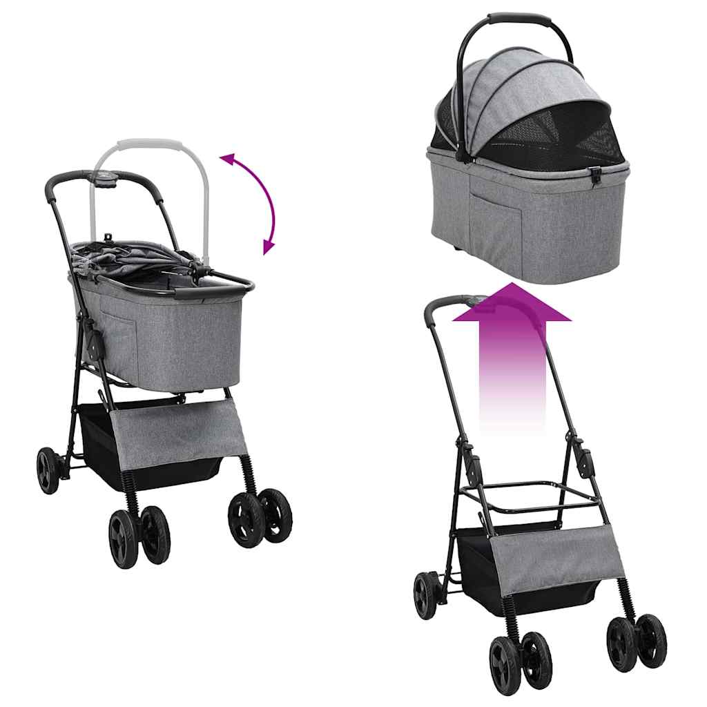 Faltbarer Haustierwagen Grau 81 x 47 x 99 cm 600D Oxford Stoff