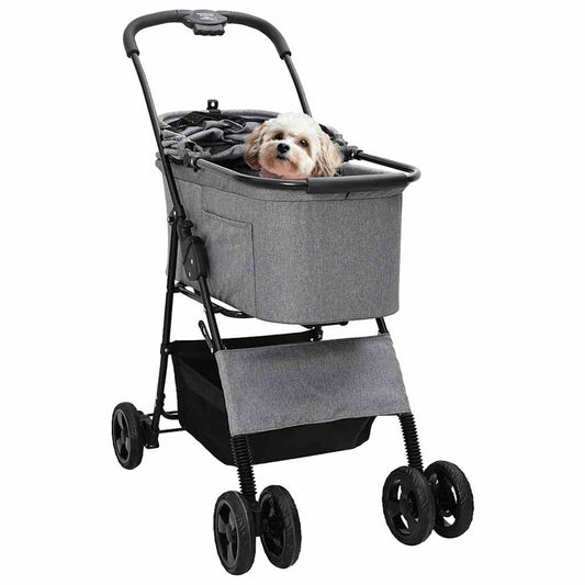 Faltbarer Haustierwagen Grau 81 x 47 x 99 cm 600D Oxford Stoff