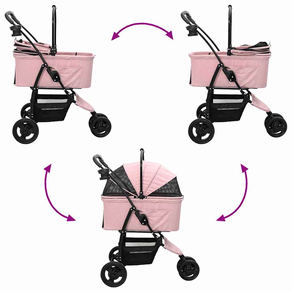Faltbarer Haustierwagen Verstellbar Rosa 78 x 54 x 101 cm