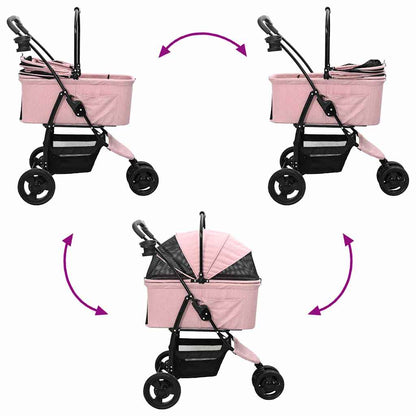 Faltbarer Haustierwagen Verstellbar Rosa 78 x 54 x 101 cm