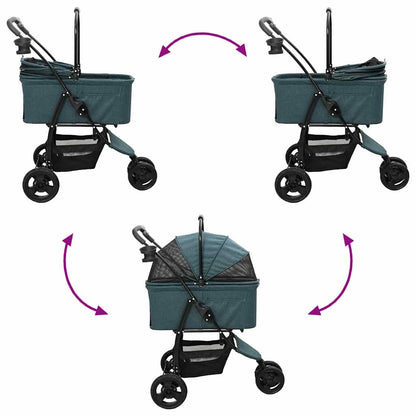 Faltbarer Haustierwagen Verstellbar Grün 78 x 54 x 101 cm