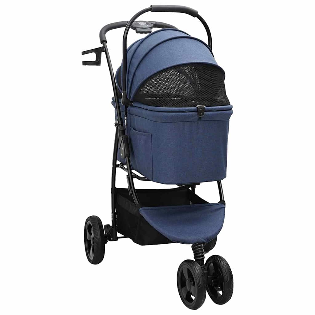 Faltbarer Haustierwagen Verstellbar Blau 78 x 54 x 101 cm