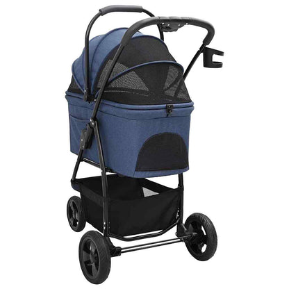 Faltbarer Haustierwagen Verstellbar Blau 78 x 54 x 101 cm