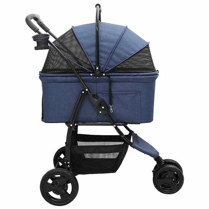 Faltbarer Haustierwagen Verstellbar Blau 78 x 54 x 101 cm