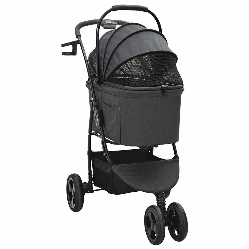 Faltbarer Haustierwagen Verstellbar Schwarz 78 x 54 x 101 cm