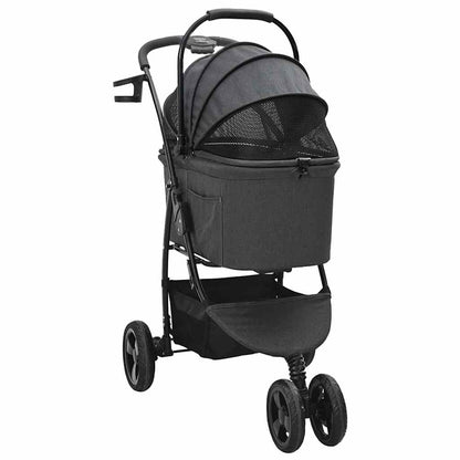 Faltbarer Haustierwagen Verstellbar Schwarz 78 x 54 x 101 cm
