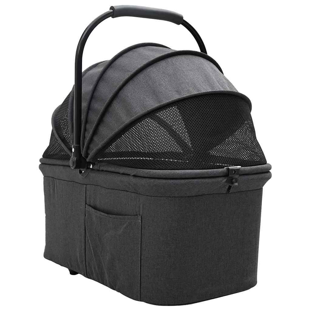 Faltbarer Haustierwagen Verstellbar Schwarz 78 x 54 x 101 cm
