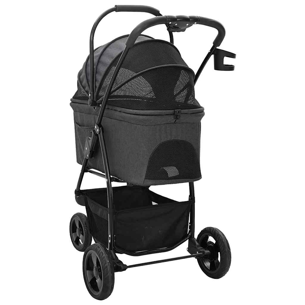 Faltbarer Haustierwagen Verstellbar Schwarz 78 x 54 x 101 cm