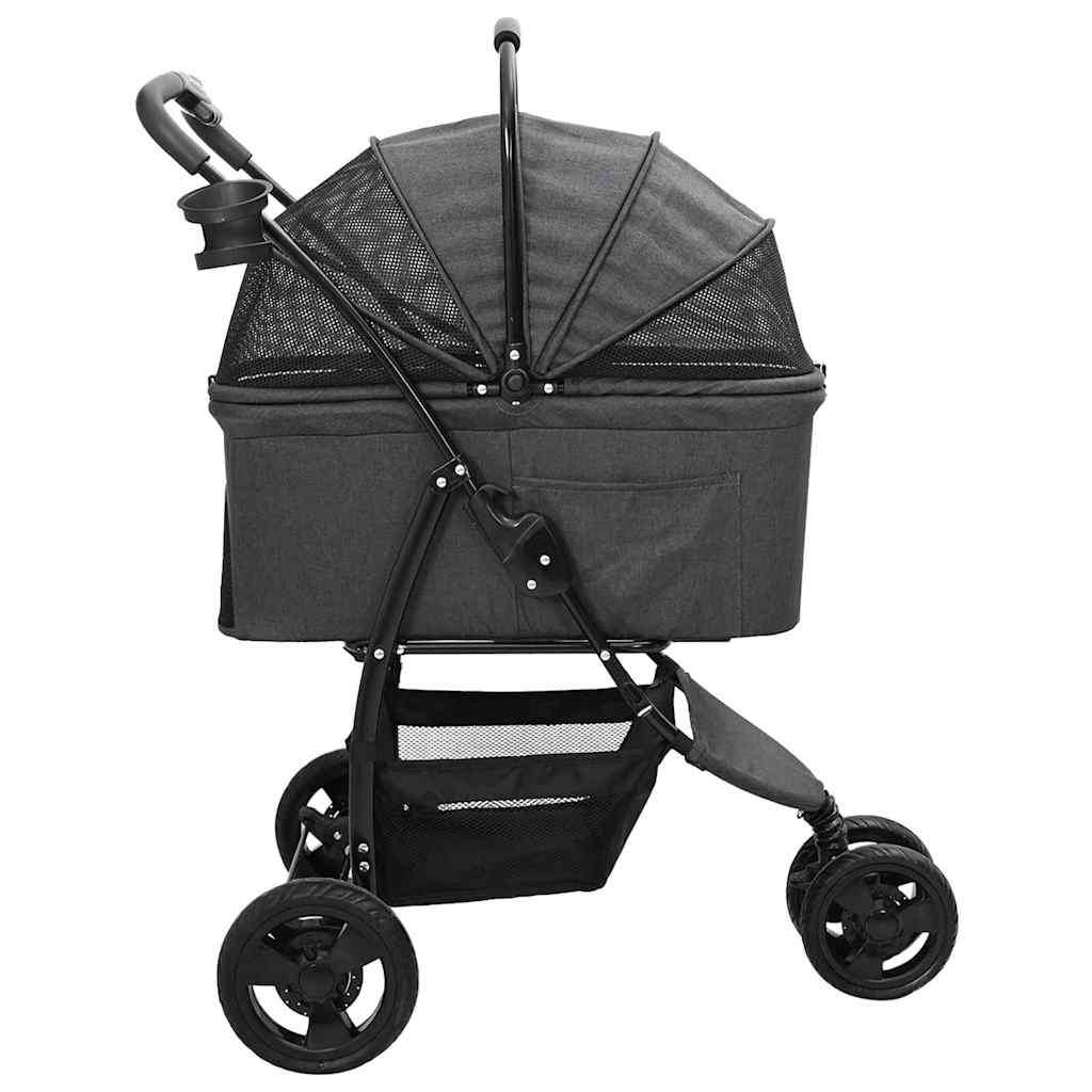 Faltbarer Haustierwagen Verstellbar Schwarz 78 x 54 x 101 cm