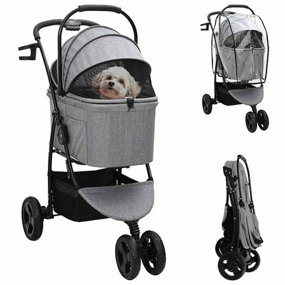 Faltbarer Haustierwagen Verstellbar Grau 78 x 54 x 101 cm