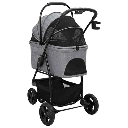 Faltbarer Haustierwagen Verstellbar Grau 78 x 54 x 101 cm