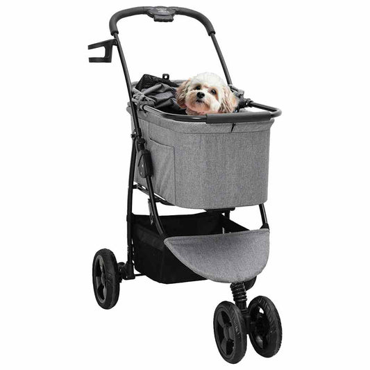 Faltbarer Haustierwagen Verstellbar Grau 78 x 54 x 101 cm