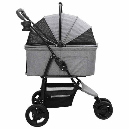 Faltbarer Haustierwagen Verstellbar Grau 78 x 54 x 101 cm