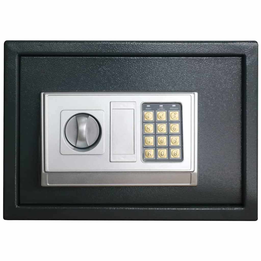 Digitaler Safe mit Schloss Dunkelgrau 35 x 25 x 25 cm Stahl