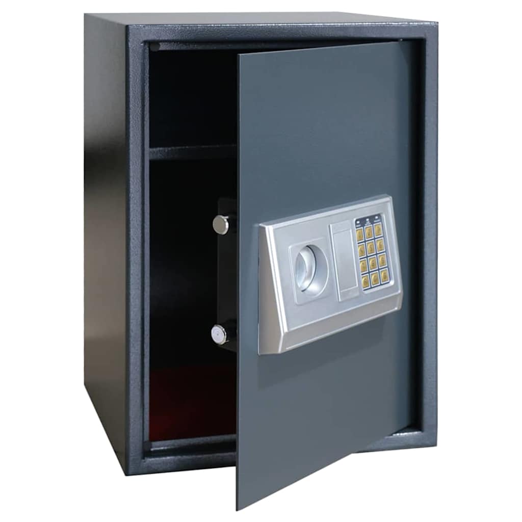 Digitaler Safe mit Schloss Dunkelgrau 35 x 31 x 50 cm Stahl