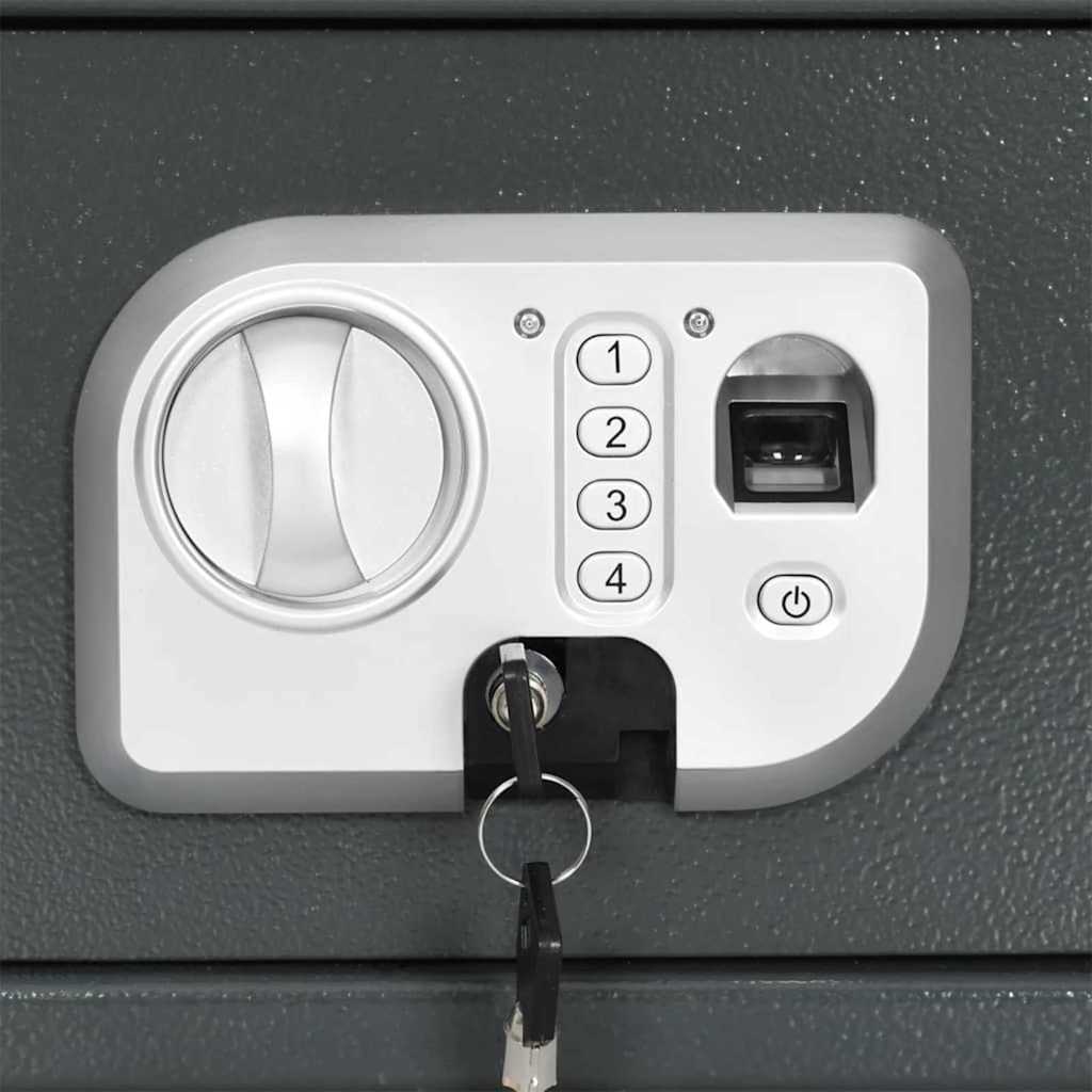 Digitaler Safe mit Schloss Dunkelgrau 20 x 31 x 20 cm Stahl