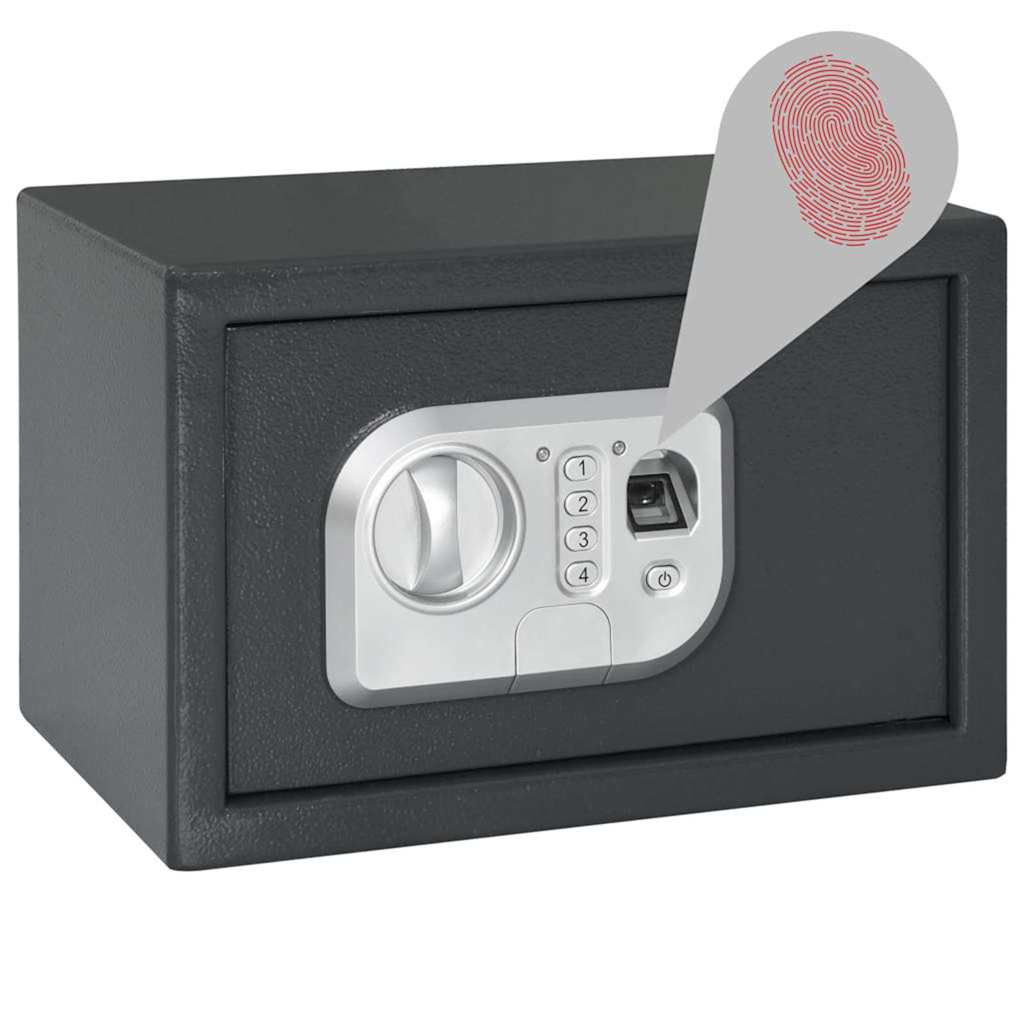 Digitaler Safe mit Schloss Dunkelgrau 20 x 31 x 20 cm Stahl