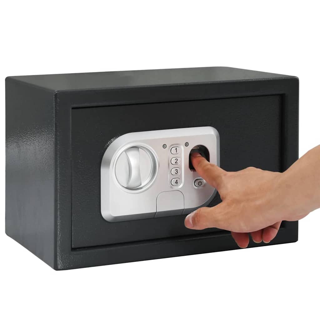 Digitaler Safe mit Schloss Dunkelgrau 20 x 31 x 20 cm Stahl