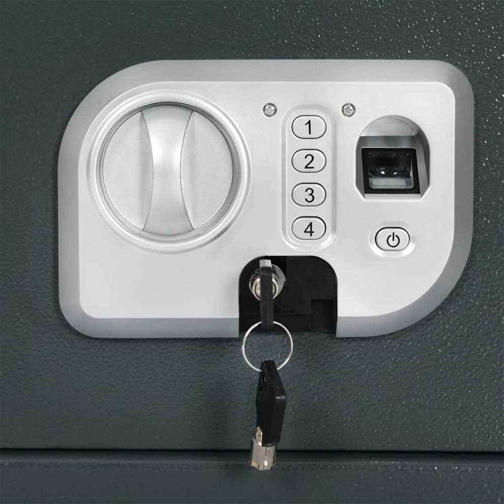 Digitaler Safe mit Schloss Dunkelgrau 25 x 35 x 25 cm Stahl