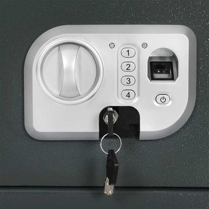 Digitaler Safe mit Schloss Dunkelgrau 25 x 35 x 25 cm Stahl