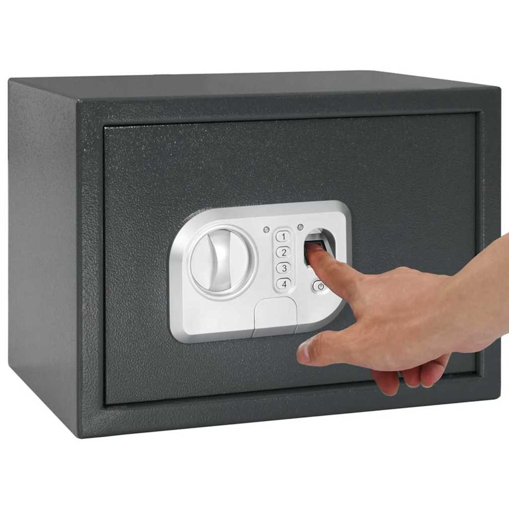 Digitaler Safe mit Schloss Dunkelgrau 25 x 35 x 25 cm Stahl