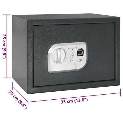 Digitaler Safe mit Schloss Dunkelgrau 25 x 35 x 25 cm Stahl