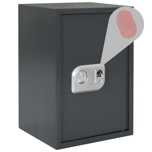 Digitaler Safe mit Schloss Dunkelgrau 31 x 35 x 50 cm Stahl