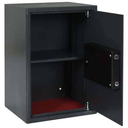 Digitaler Safe mit Schloss Dunkelgrau 31 x 35 x 50 cm Stahl