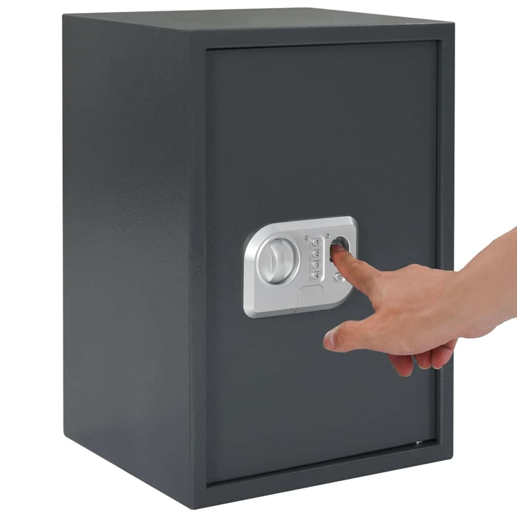 Digitaler Safe mit Schloss Dunkelgrau 31 x 35 x 50 cm Stahl